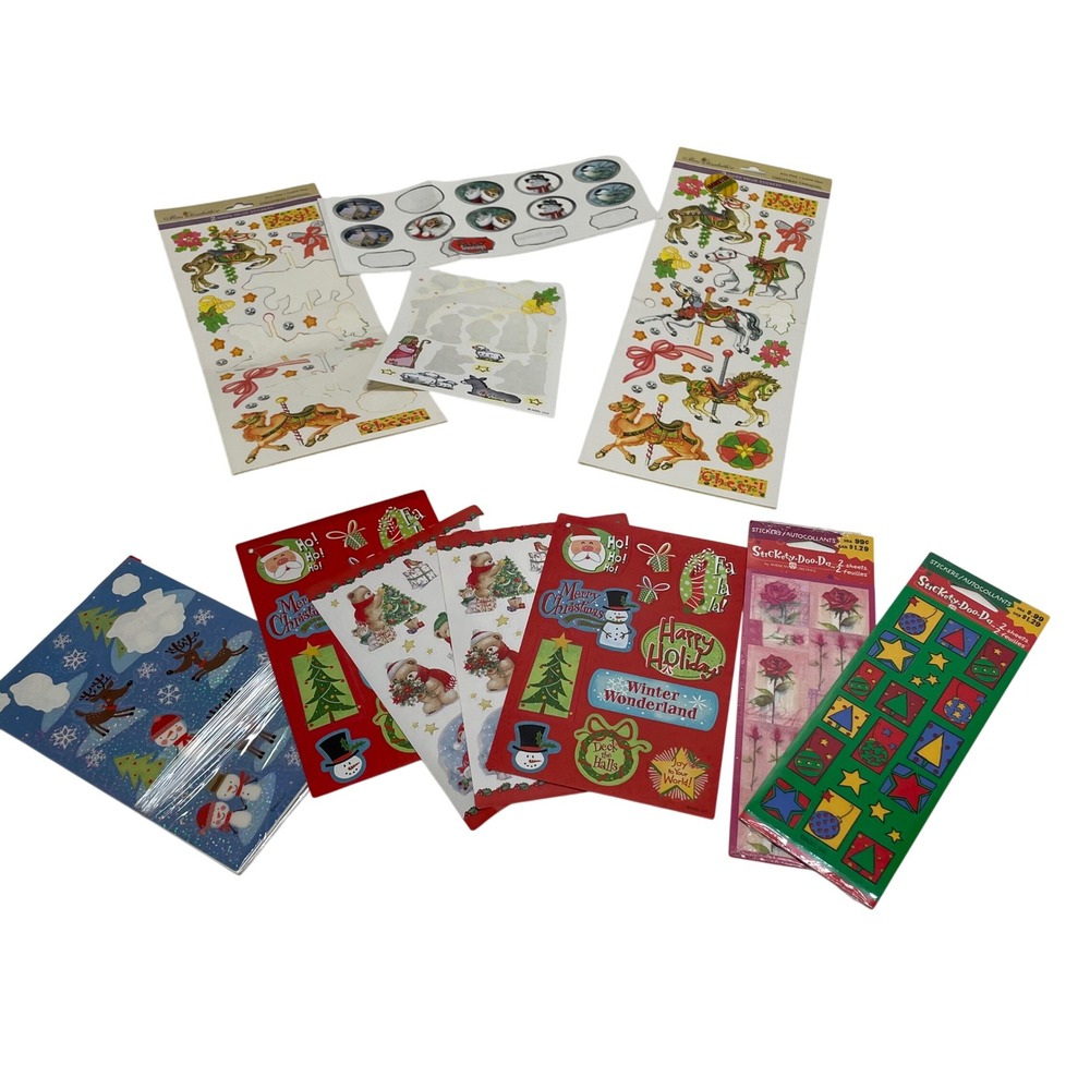 Vintage Christmas Sticker Lot Miss Elizabeths American Greetings Mixed Holiday